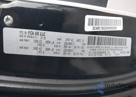 2019 Chrysler Pacifica Touring L from USA, damaged, VIN 2C4RC1BG0KR650938